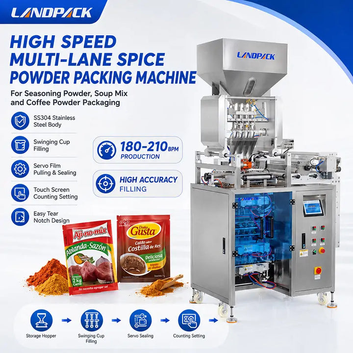 Automatic Multi Lane Mixed Spice Granule and Powder Sachet Filling and Sealing Machine