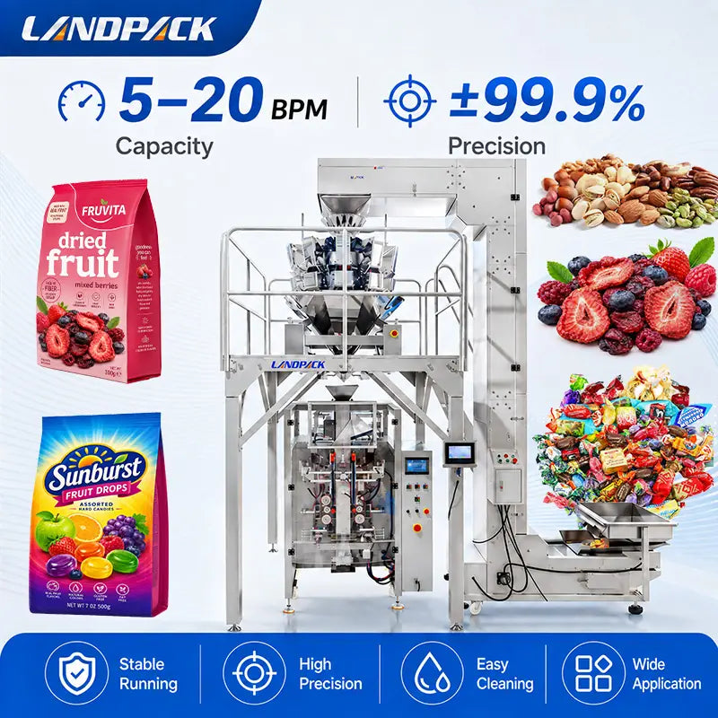 Automatic Toffee Candy Gusset Bag Vertical Pouch Packing Machine