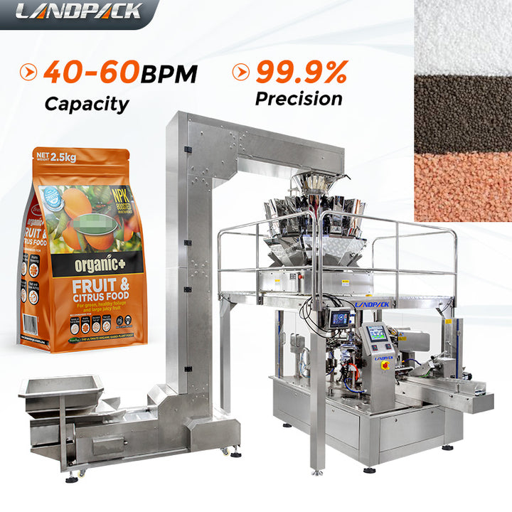 Automatic Fertilizer Premade Pouch Packing Machine With Multihead Weigher