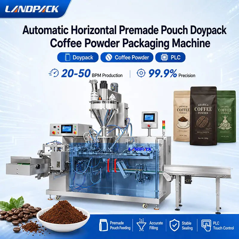 Automatic Ground Coffee Premade Doypack Filling and Sealing Machine with Bag Mouth Dust Removal