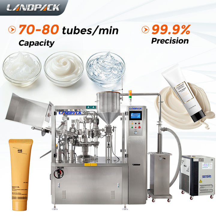 High-Speed Automatic Wall Putty Paint Plastic Tube Filling and Sealing Machine with Chiller