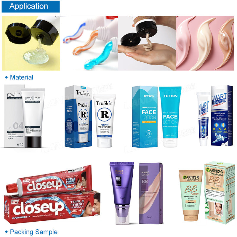 Automatic Facial Cream Toothpaste Tube Filling Sealing Packing Line Tube Cartoning Machine