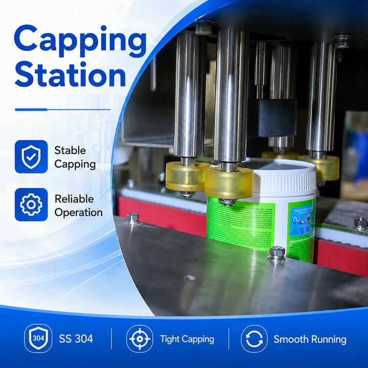 Automatic Dish Washing Powder Bottle Filling Capping Labeling Machine Line