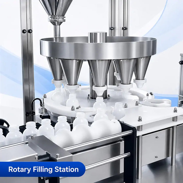 High Speed Automatic Spice Powder Rotary Bottle Filling Machine