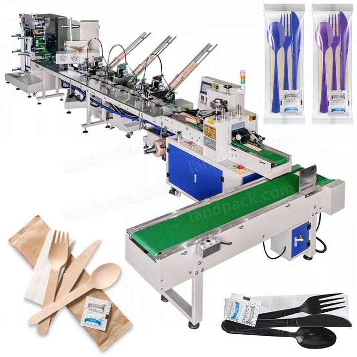 Automatic Disposable Cutlery Set Packing Machine | Napkin Spoon Fork Knife Toothpick Packaging Machine