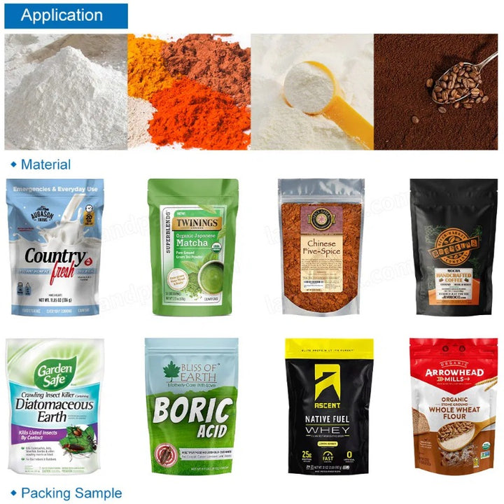 Horizontal Doypack Stand Up Pouch Powder Filling Sealing Packing Machine
