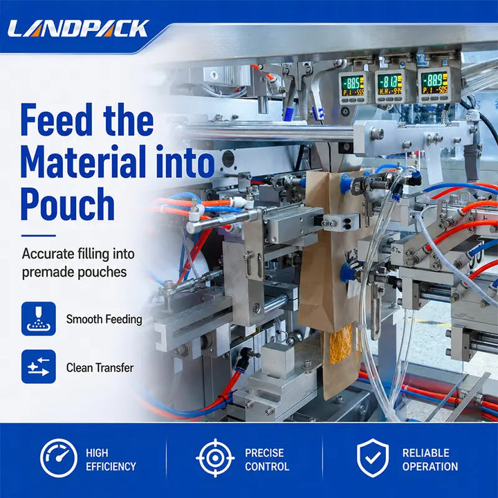 Automatic M Shape Kraft Paper Pouch Packing Machine for Breadcrumbs and Granules with Linear Weigher
