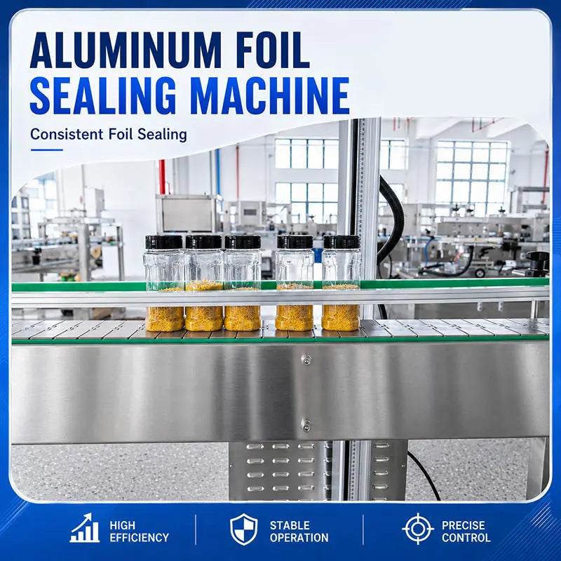 Automatic Granule Bottle Filling Line with Capping, Foil Sealing, Labeling, Checkweigher and Metal Detector