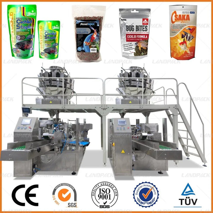 Fully Automatic Granule Pet Food Stand up Pouch Packing Machine Line