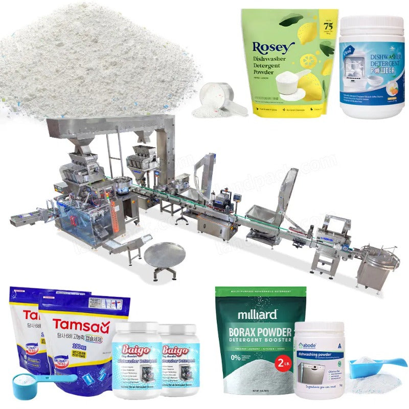 Automatic Dishwashing Powder Premade Pouch Bottle Filling Line System