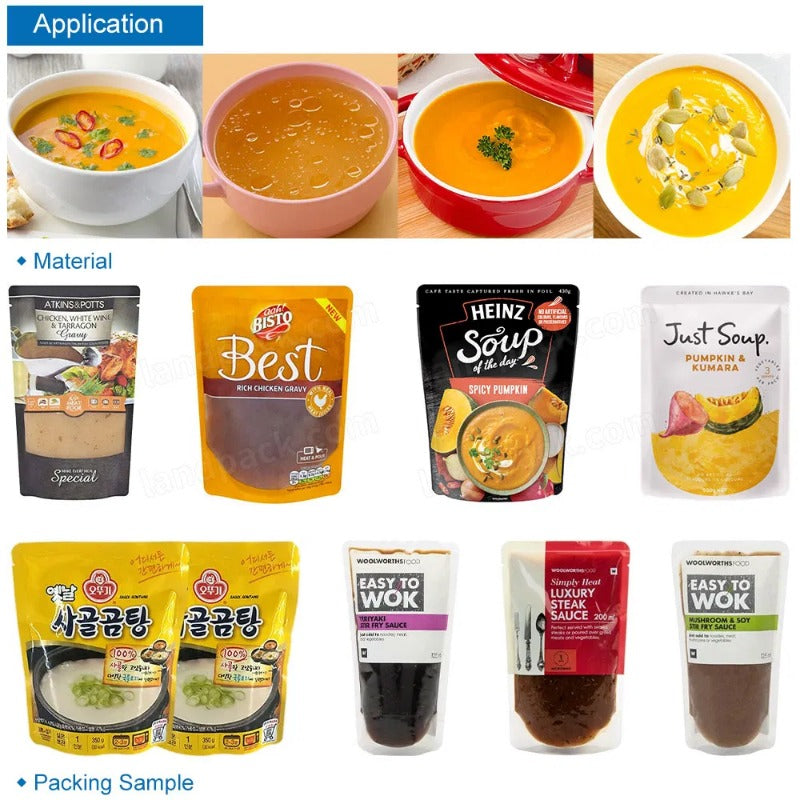 Horizontal Sauce Paste 3/4 Sided Seal Pouch Retort Pouch Packing Machine