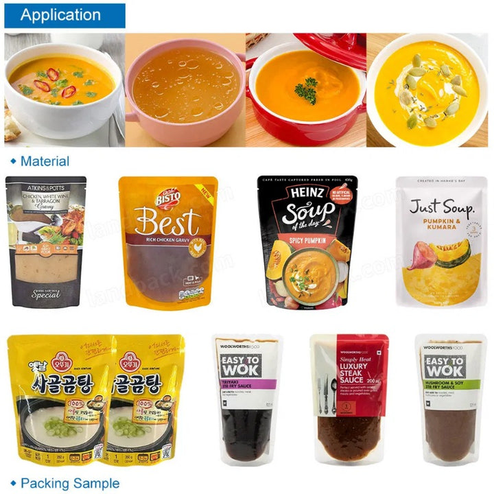 Horizontal Sauce Paste 3/4 Sided Seal Pouch Retort Pouch Packing Machine