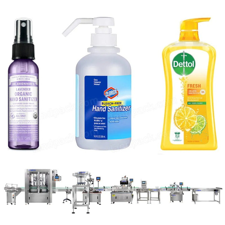 Automatic Hand Sanitizer Filling Capping Labeling Machine Line