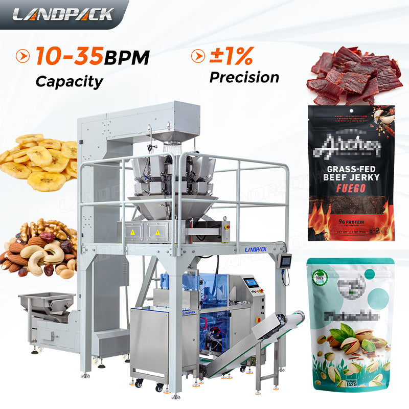 Automatic Premade Bag Beef Jerky Packing Machine With Multihead Weigher