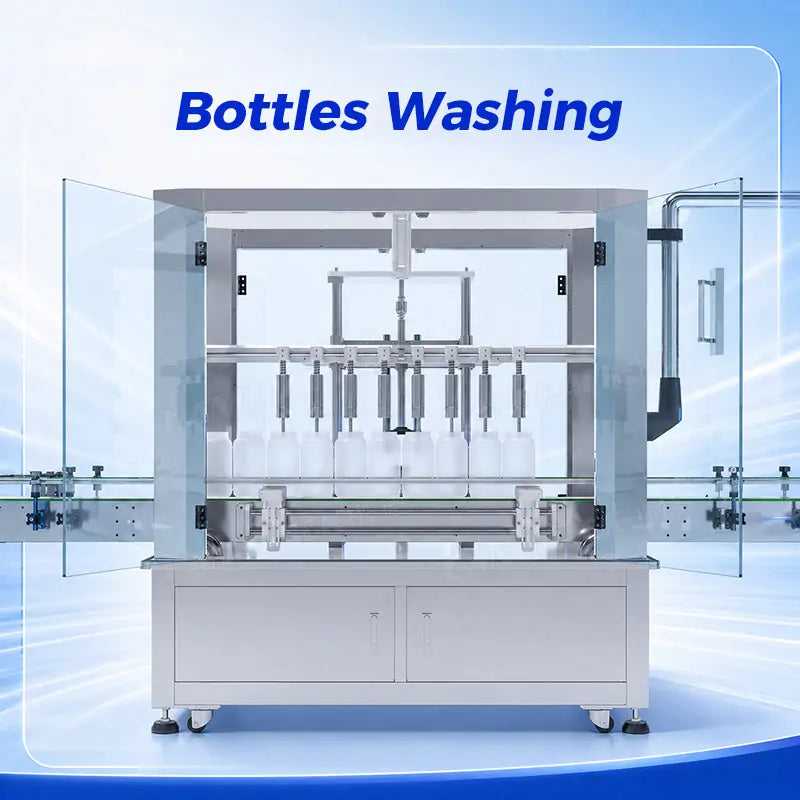 Automatic Liquid Sauce Bottle Filling Capping Labeling Line Packaging System with Case Packing and Palletizing Machine