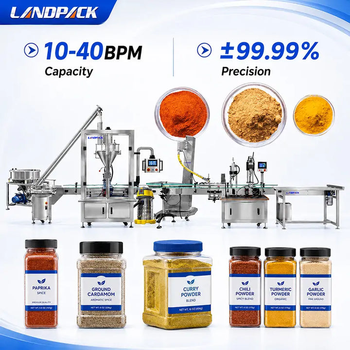 Automatic Spice Powder Square Bottle Filling and Capping Line