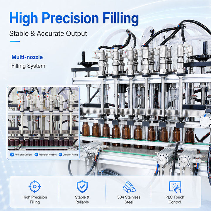 Automatic 6 Heads Pistons Mayonnaise Bottle Filling And Capping Machine Project