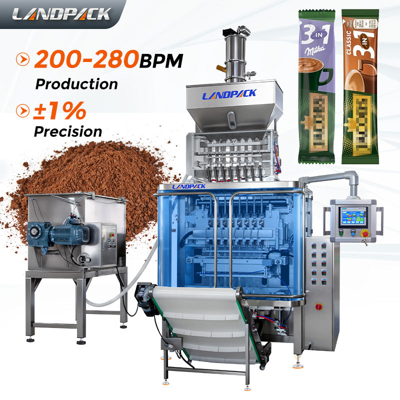 High Speed Coffee Powder Packing Machine 3 In 1 Multi Lane Stick Packing Machine