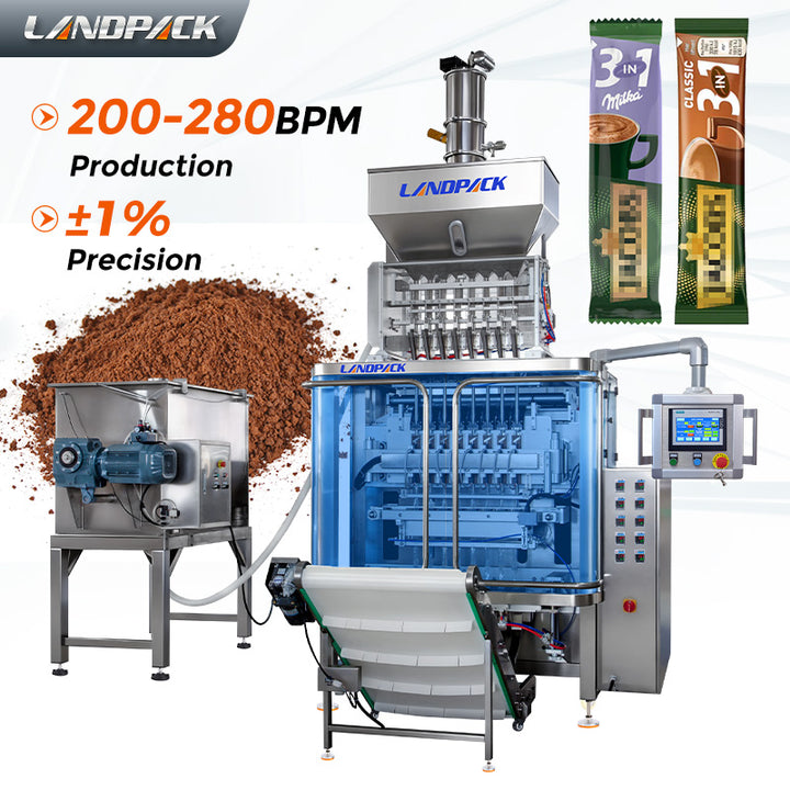 High Speed Coffee Powder Packing Machine 3 In 1 Multi Lane Stick Packing Machine
