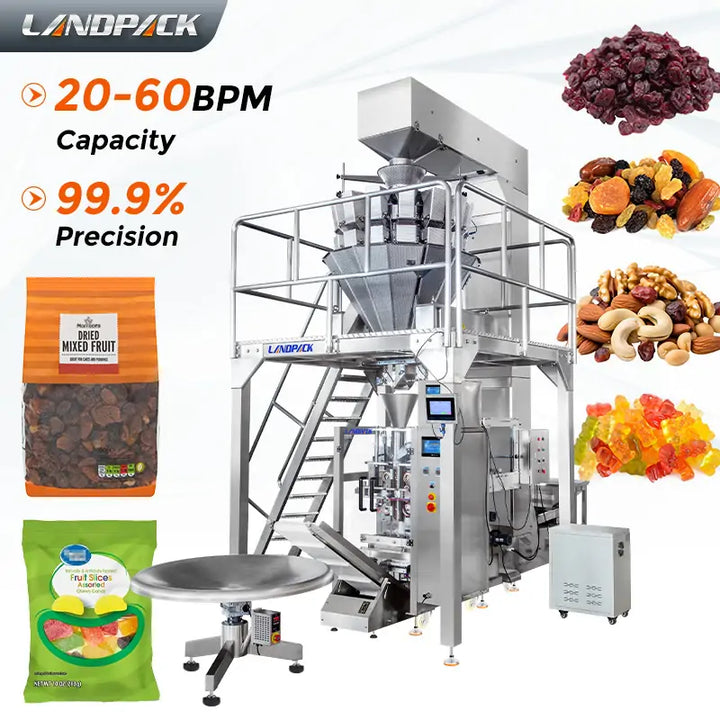 Automatic Granule Vertical Pouch Packing Machine with 14-Head Weigher and Z Type Elevator