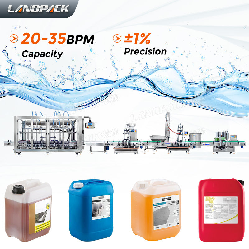 Automatic Fertilizer Liquid Filling Line | Weighing Filling Capping Labeling Machine