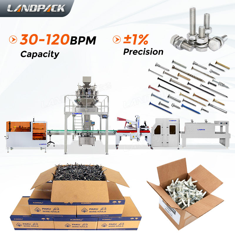 Automatic Large Weight Nail Packing Box Machine Filling Line