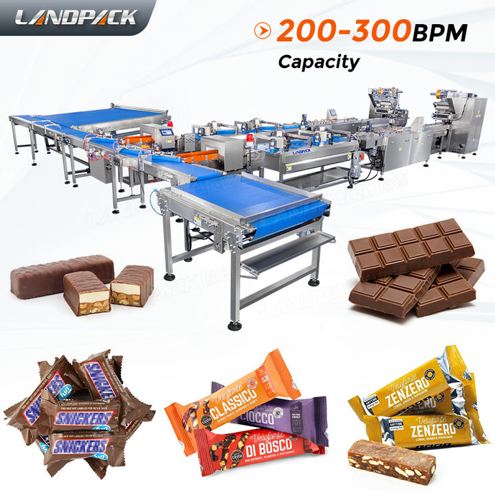 Automatic Biscuit Feeding Packing Line | Chocolate Bar Cookie Packaging System