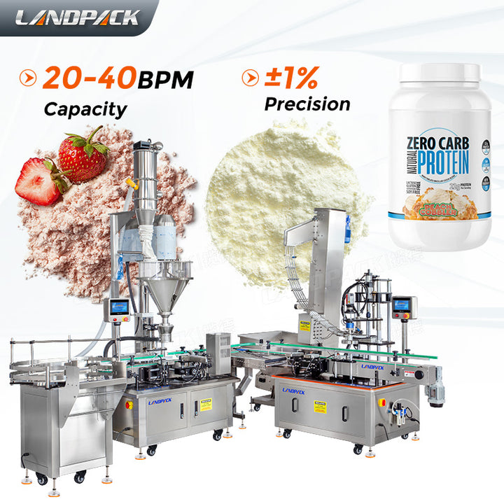 Protein Powder Filling Machine | Automatic Powder Filling Capping Machine Line
