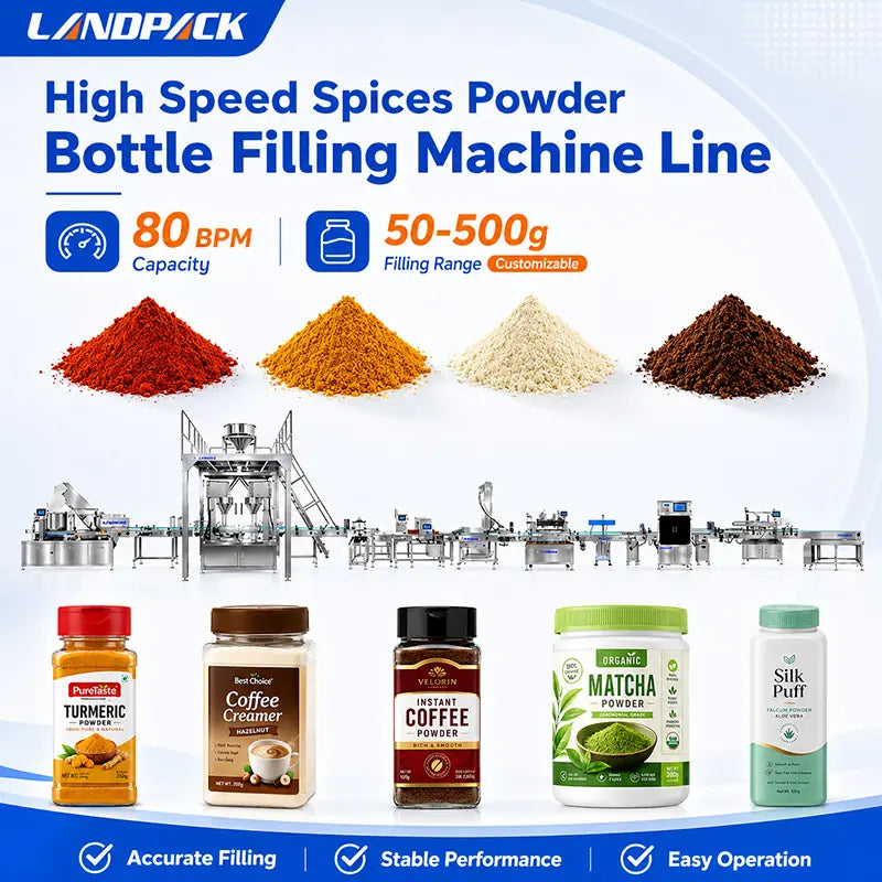 Automatic Double-Head Powder Bottle Rotary Filling Capping Labeling Line with Checkweigher and Metal Detector