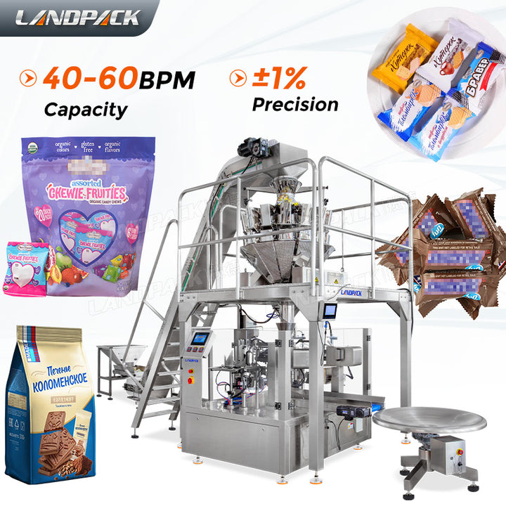 Automatic Rotary Pouch Packing Machine For Premade Pouch Packaging