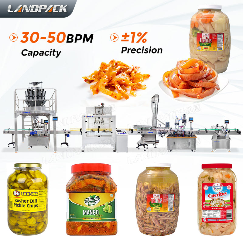 High Accuracy Granule Filling Capping Labeling Line Pickle Filling Machine