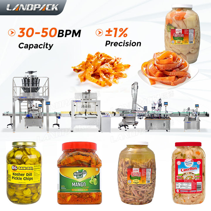High Accuracy Granule Filling Capping Labeling Line Pickle Filling Machine