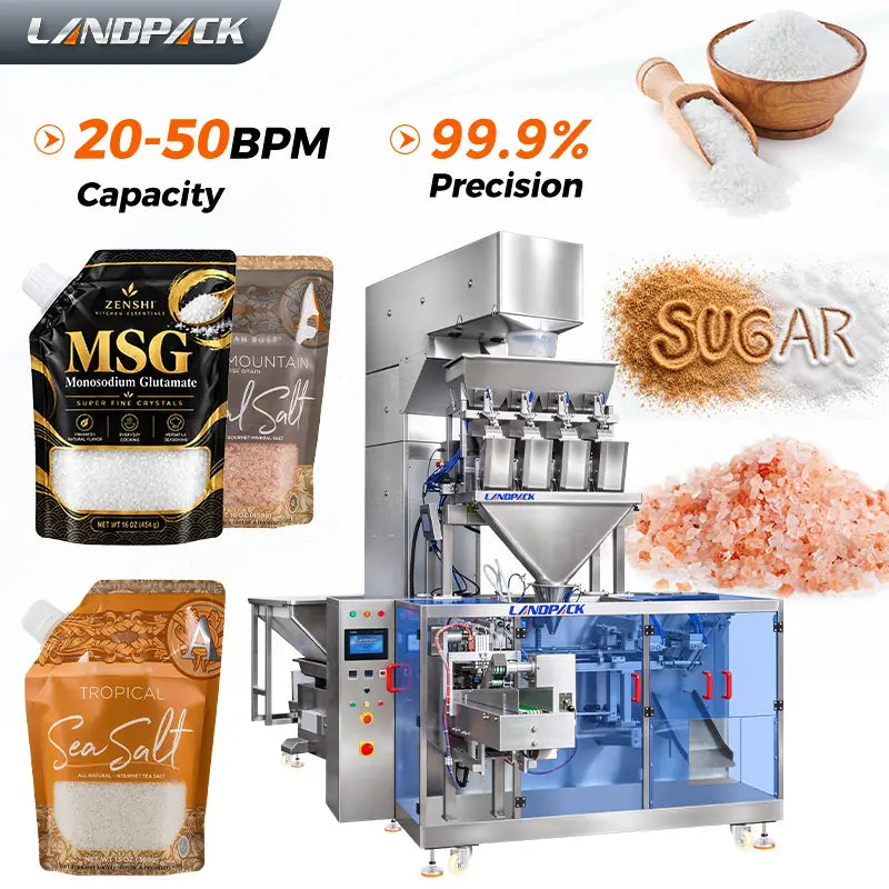 Automatic Salt Filling Machine for Premade Spout Pouches with Linear Weigher