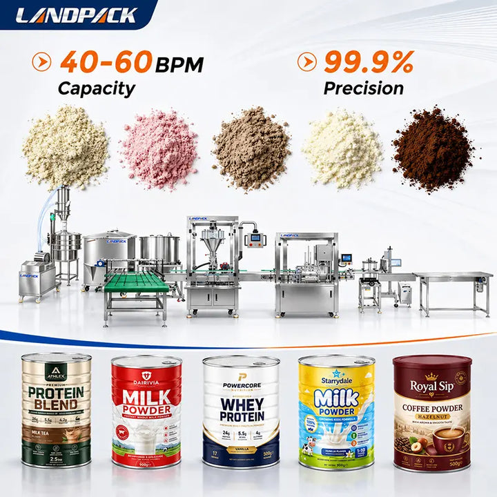 Automatic Protein Powder Can Filling Line with Vacuum Nitrogen Seaming and Laser Coding