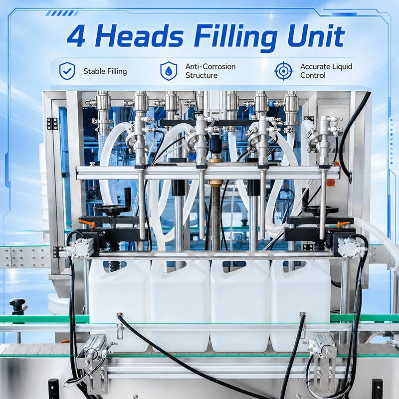 Anti-corrosion Disinfectant Liquid Filling Capping Labeling Machine Line with 2000 L Mixing Tank