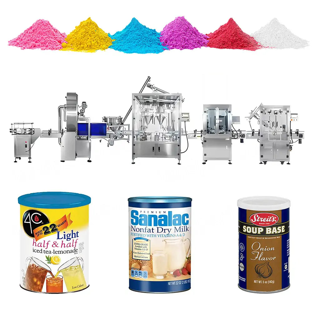 Automatic Milk Powder Can Filling Seaming Line With UV Sterilizer