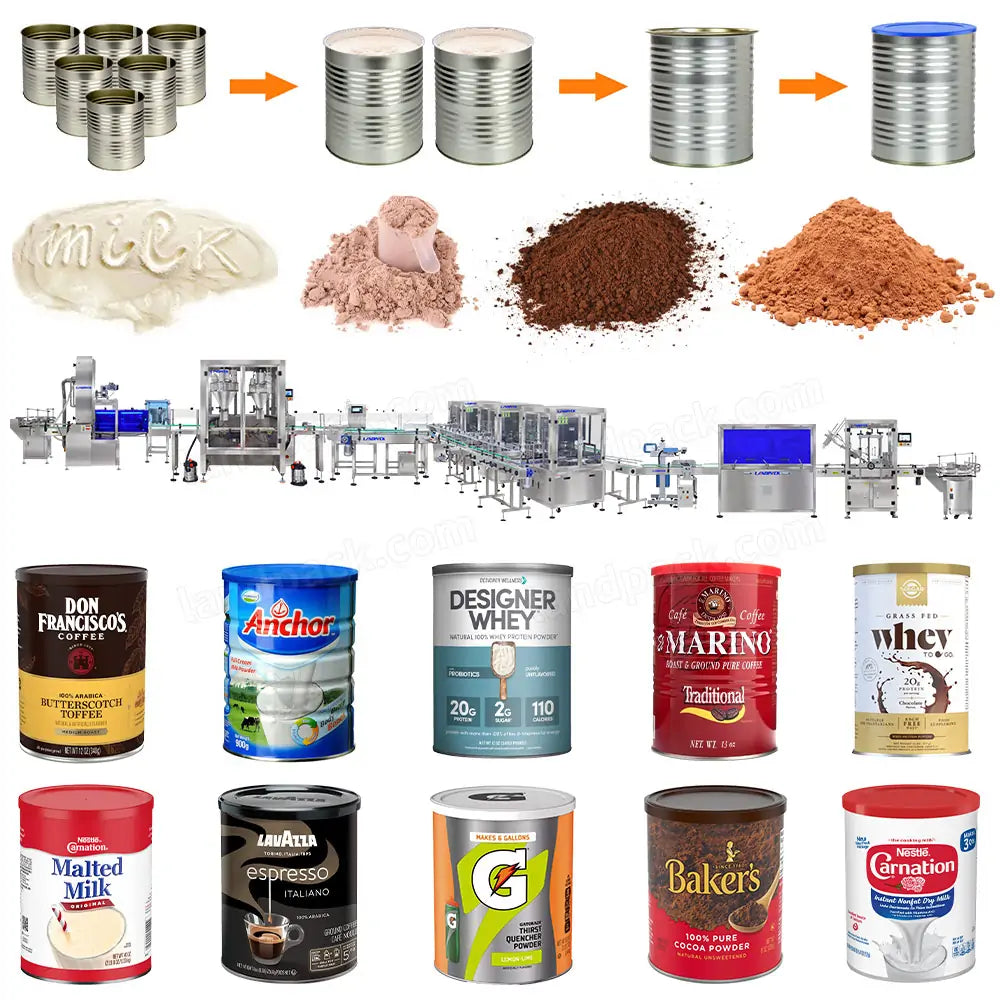 Automatic Milk Powder Can Filling Machine Production Line