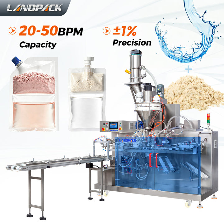 Horizontal Premade Spout Twin Pouch Filling Packing Machine （Powder + Liquid)