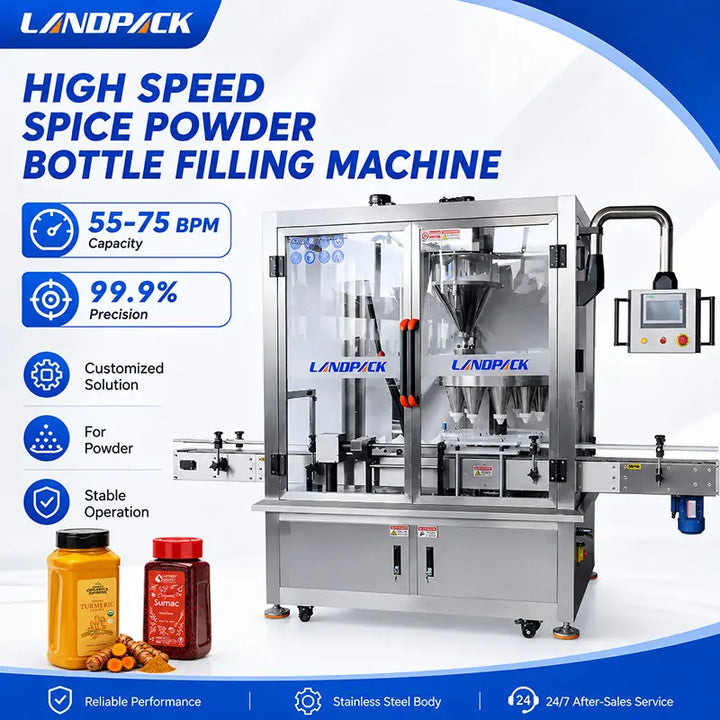 High Speed Automatic Spice Powder Rotary Bottle Filling Machine
