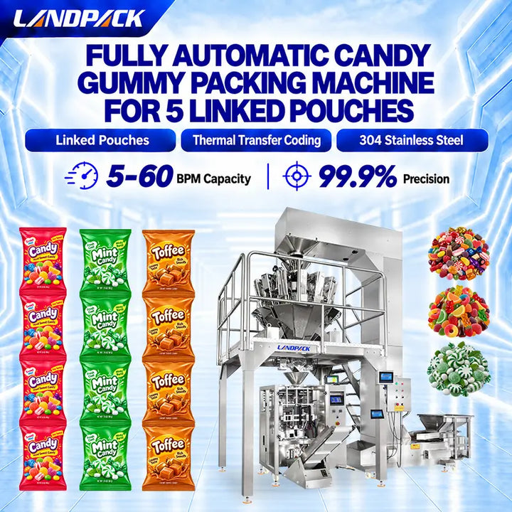Automatic Candy Gummy Pouch Packing Machine with Multihead Weigher