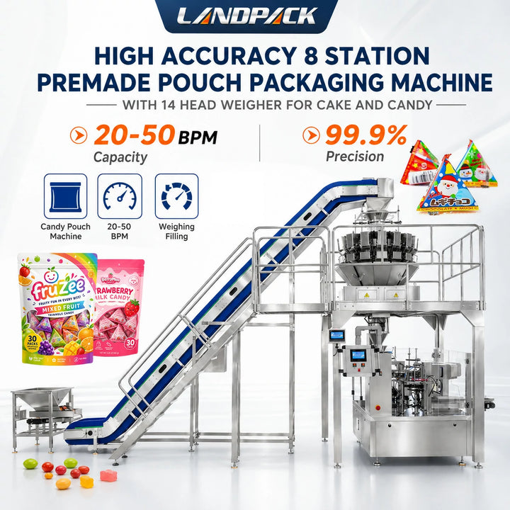 Multi-Function Gummy Cake Candy Snack Zipper Pouch Stand Up Pouch Doypack Packing Machine