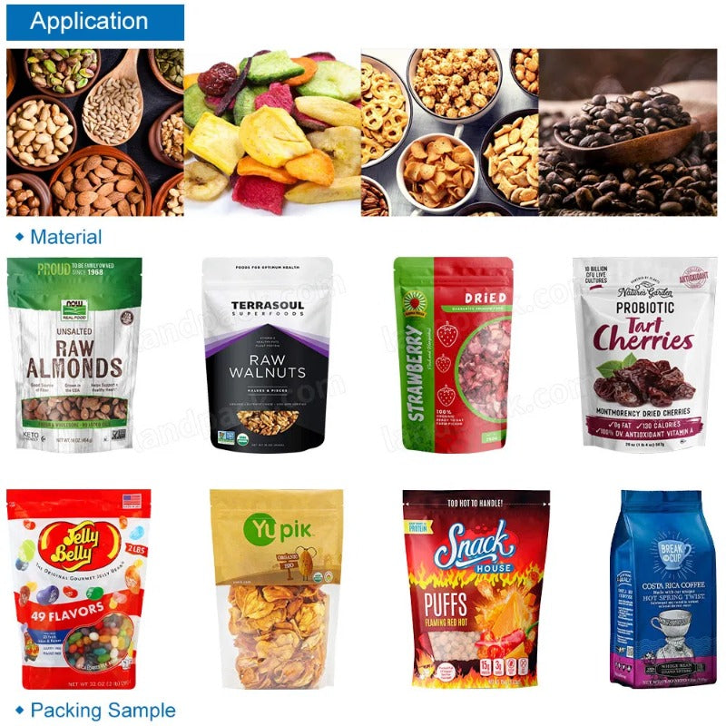 Automatic Granule Dry Fruit Nut Premade Stand Up Pouch Weighing Packing Machine