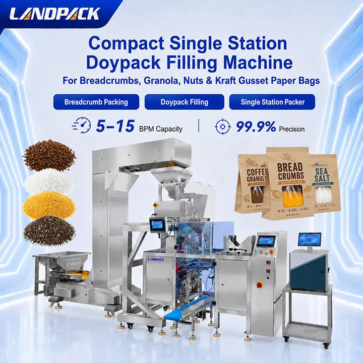 Automatic M Shape Kraft Paper Pouch Packing Machine for Breadcrumbs and Granules with Linear Weigher