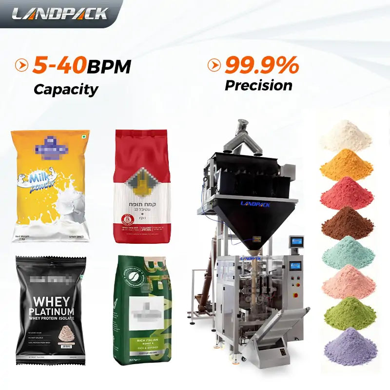 Automatic Vertical Powder Filling and Sealing Machine with Multi-Head Linear Weigher and Teflon Coating