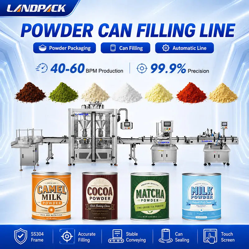 Automatic Milk Powder Cans Filling Seaming and Labeling Machine Line