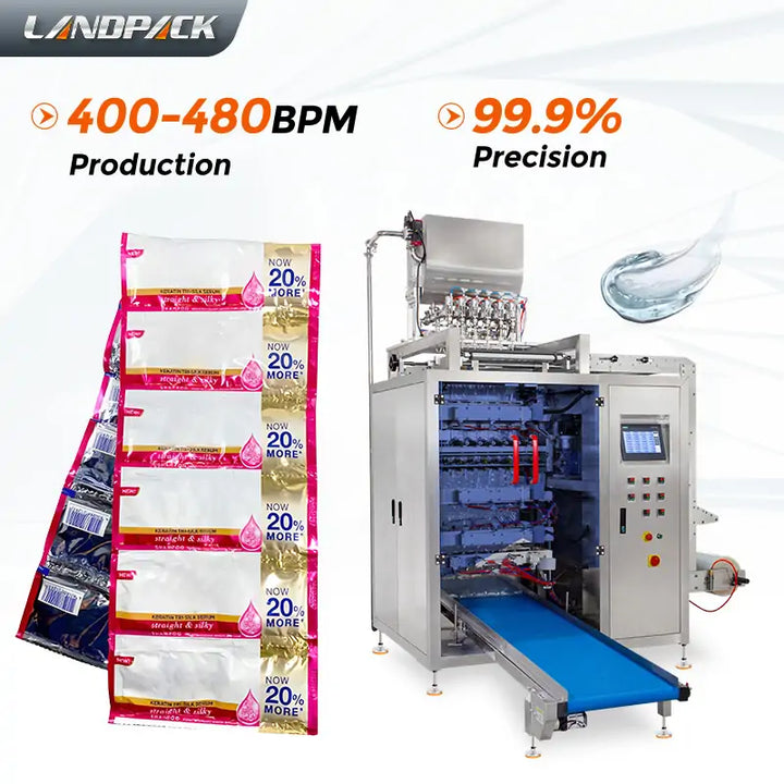Automatic Multi Lane Shampoo Packing Machine Liquid Sachet Filling Sealing Machine