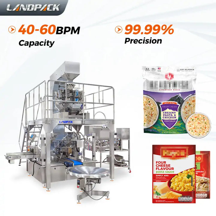 Automatic Retort Pouch Viscous Sauce Pre-Cooked Food Rotary Packaging Machine