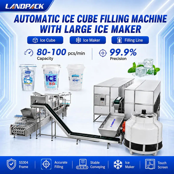 Fully Automatic Ice Cube Cup Filling and Sealing Packing Machine Production Line