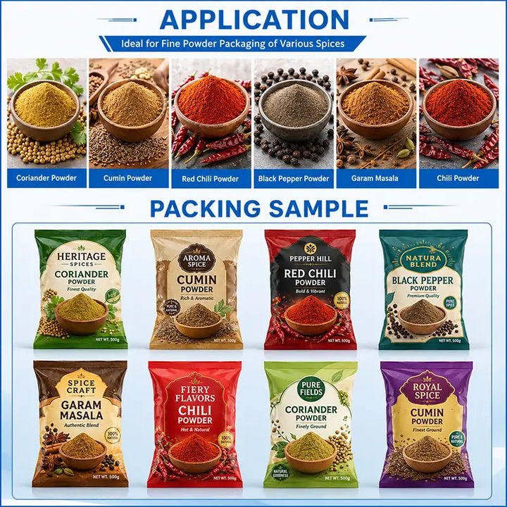 Automatic Masala and Curry Powder Vertical Pouch Packing Machine with Screw Conveyor