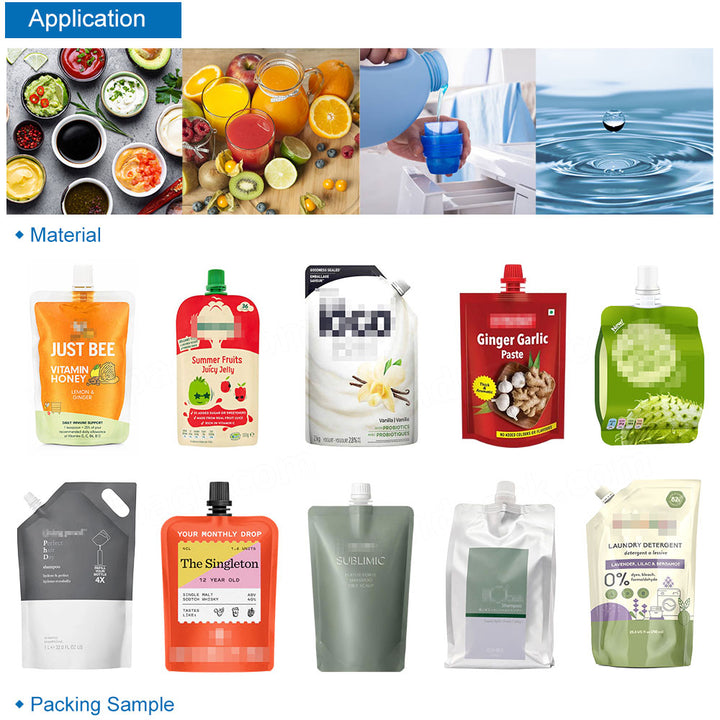 Automatic Spout Pouch Squeeze Pouch Rotary Liquid Filling Capping Machine